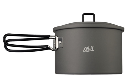 ESBIT Camping Pot con Lid Hanger 1600 ml Hard Anodized Aluminium