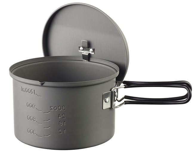 ESBIT Camping Pot con Lid Hanger 1600 ml Hard Anodized Aluminium