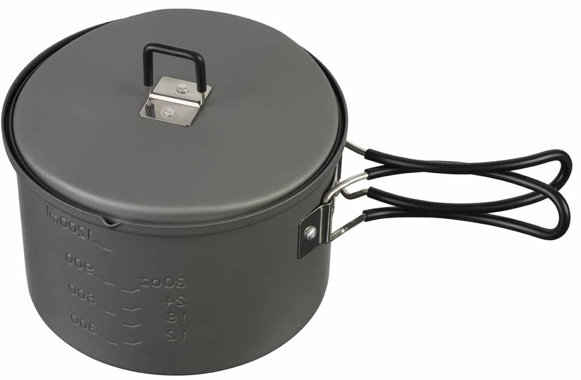 ESBIT Camping Pot con Lid Hanger 1600 ml Hard Anodized Aluminium