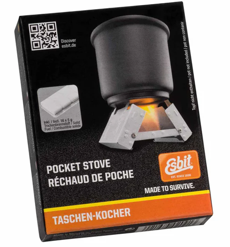 ESBIT Pocket Stove con Pastiglie Combustibile Solido 16 x 5 g 