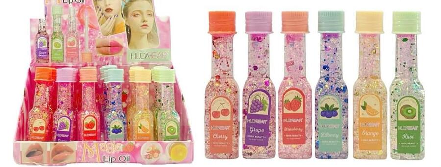 Hudabear Magic Lip Oil Glitter Mini Bottiglia 6 Gusti
 -Conf.da 24 pezzi