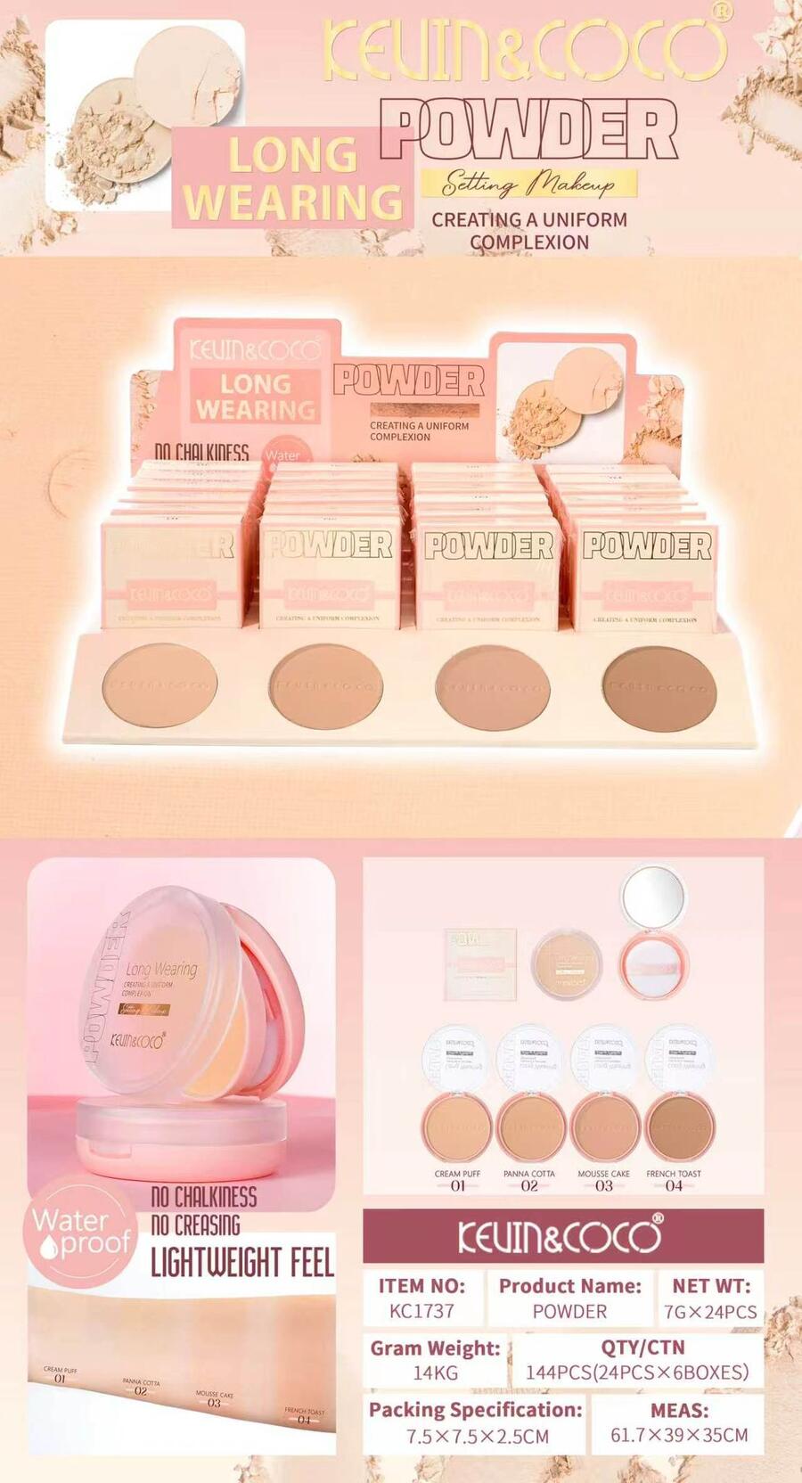 KEVIN&COCO Powder Long Wearing Setting 
 -Conf.da 24 pezzi
