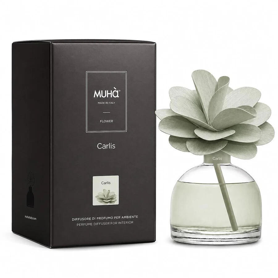 Muhà – Profumatore d'Ambiente Carlis 200 ml | Diffusore con Fiore in Legno di Betulla