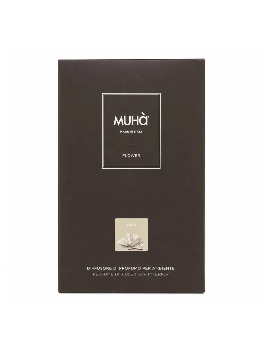 Muhà – Profumatore d'Ambiente Carlis 60 ml | Diffusore con Fiore in Legno di Betulla