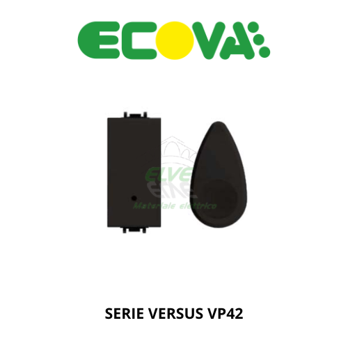 ECOVA - 27250 VP42 Pulsante a tirante nero compatibile con la serie Vimar Plana®