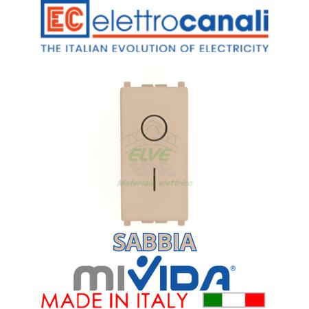 ELETTROCANALI - MV6009S Interruttore bipolare illuminabile MiVida sabbia compatibile con la serie Vimar Plana®