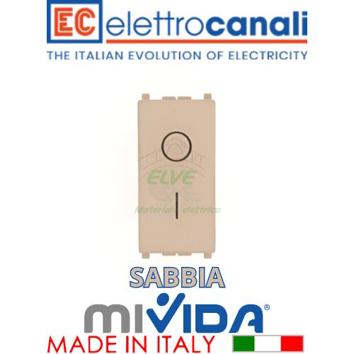 ELETTROCANALI - MV6009S Interruttore bipolare illuminabile MiVida sabbia compatibile con la serie Vimar Plana®