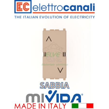 ELETTROCANALI - MV6020S Commutatore unipolare OFF centrale MiVida sabbia compatibile con la serie Vimar Plana®