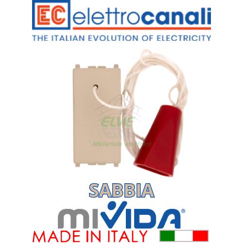 ELETTROCANALI - MV6024S Pulsante unipolare tiretto MiVida sabbia compatibile con la serie Vimar Plana®