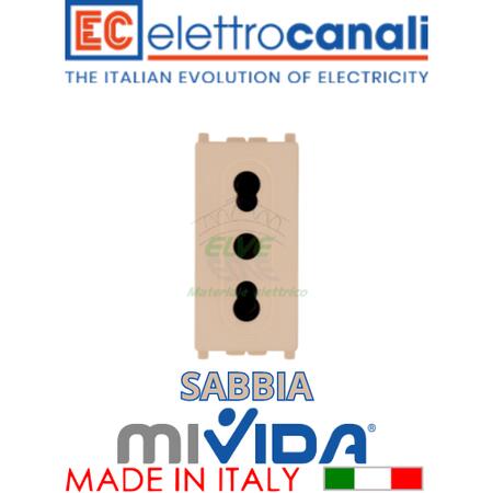 ELETTROCANALI - MV6045S BPresa 10/16A MiVida sabbia compatibile con la serie Vimar Plana®