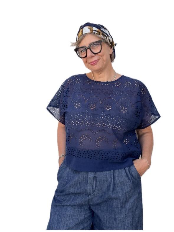 Camicia sangallo blu 
