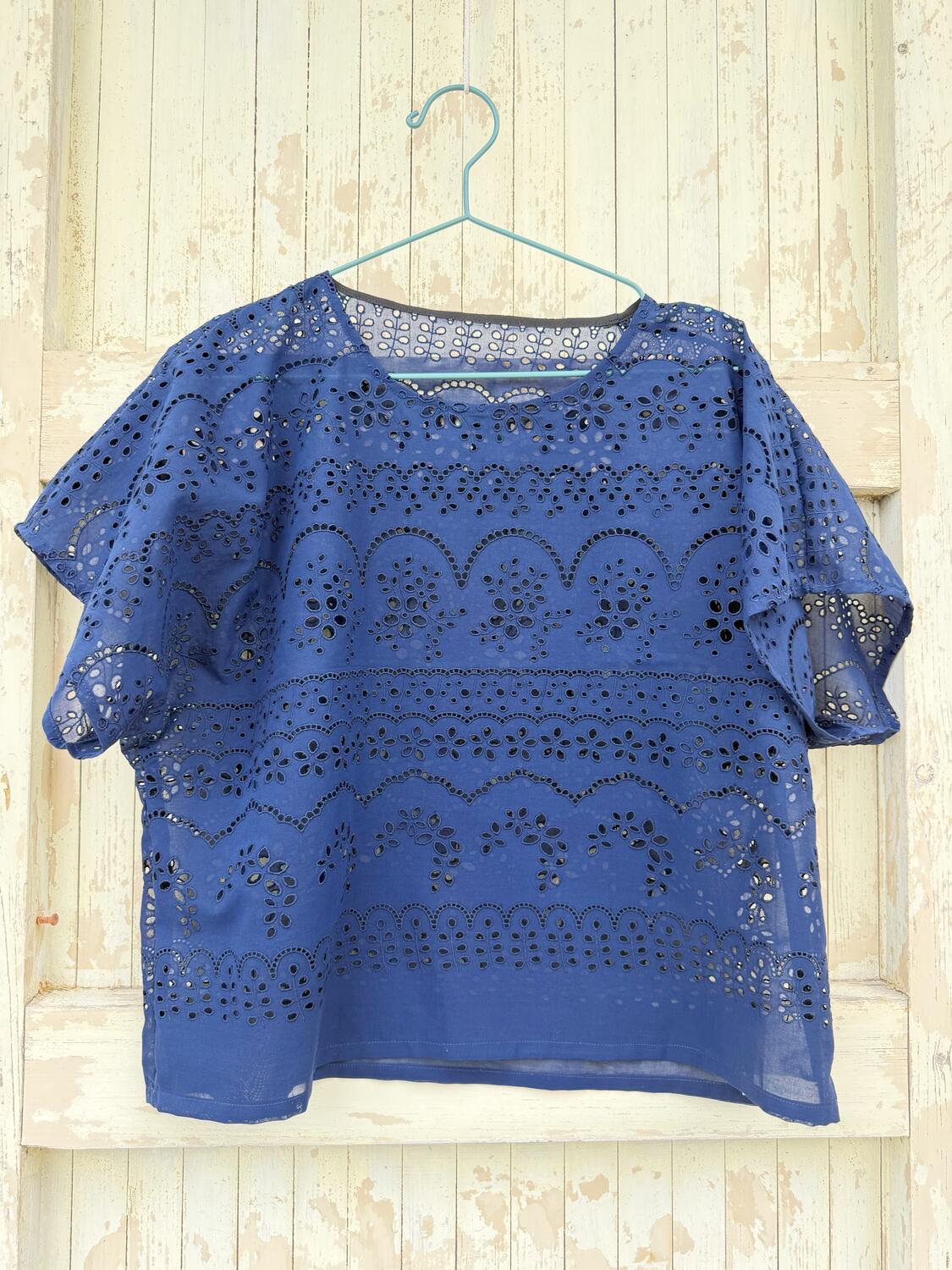 Camicia sangallo blu 