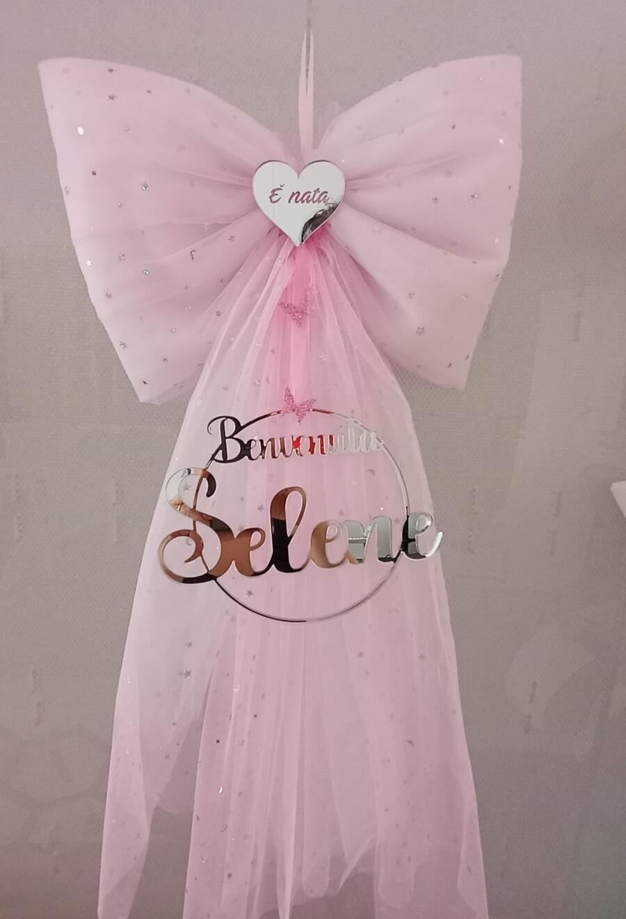Fiocco Nascita Personalizzato in Tulle e Plexiglass 