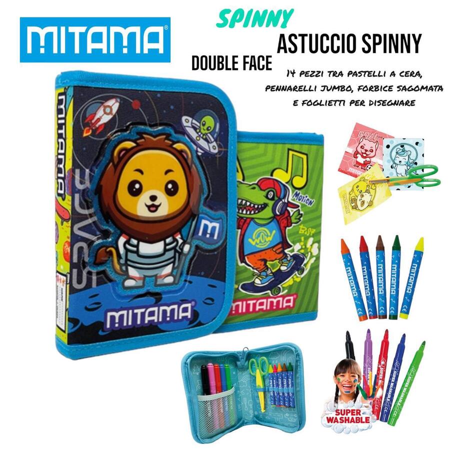 Astuccio Spinny Double Face Leone/Dino