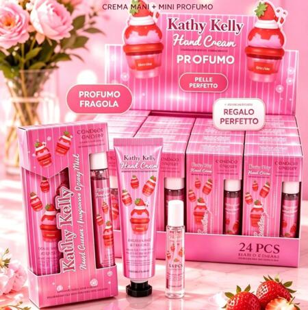Kathy Kelly Kit Mani e Profumo Fragola Confezione da 24 kit