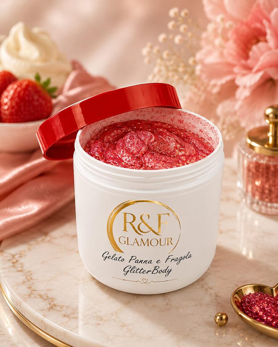 R&F Glamour Gelato Panna e Fragola Glitter Body 250 ml