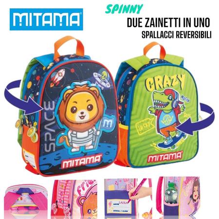 Zainetto Reversibile Mitama Space / Crazy Dino asilo