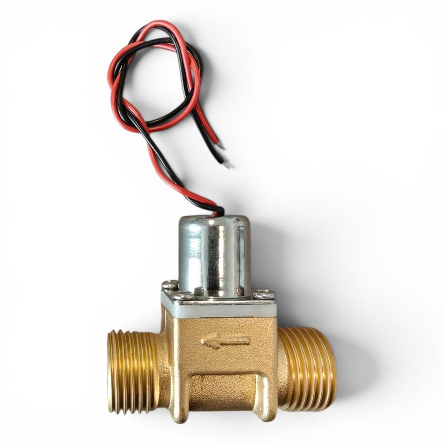 Elettrovalvola H2O ad impulsi - in ottone a 4,5Vcc / attacchi da 1/2''