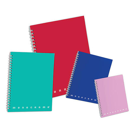 Maxi Quaderno MONOCROMO con Spirare e Microperforazione PIGNA - conf. 5 pz