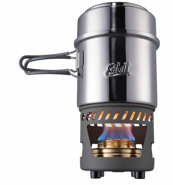 ESBIT Cookset con fornello ad alcool  985 ml + 470 ml in acciaio inox 
