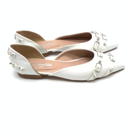 Wil Demulder London ballerina  con borchie bianca