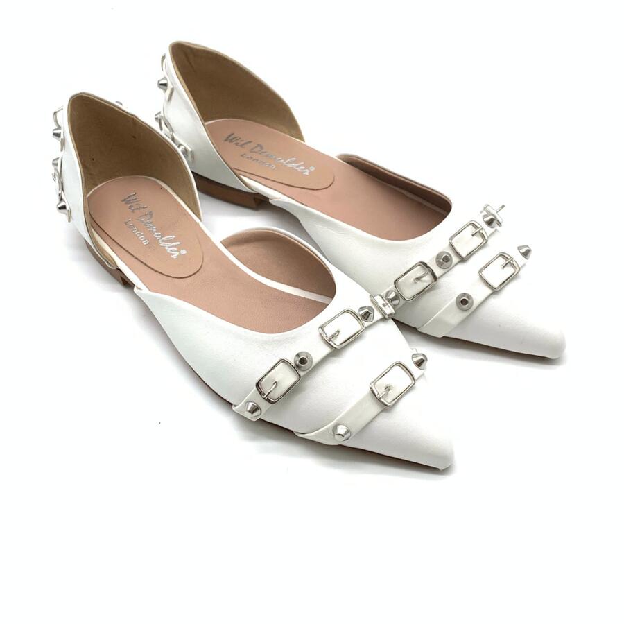 Wil Demulder London ballerina  con borchie bianca