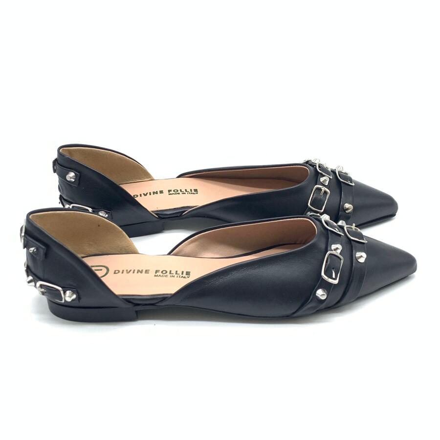 Divine Follie ballerina  con borchie Nera