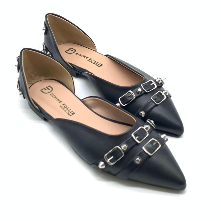 Divine Follie ballerina  con borchie Nera