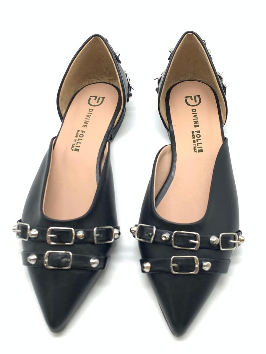 Divine Follie ballerina  con borchie Nera