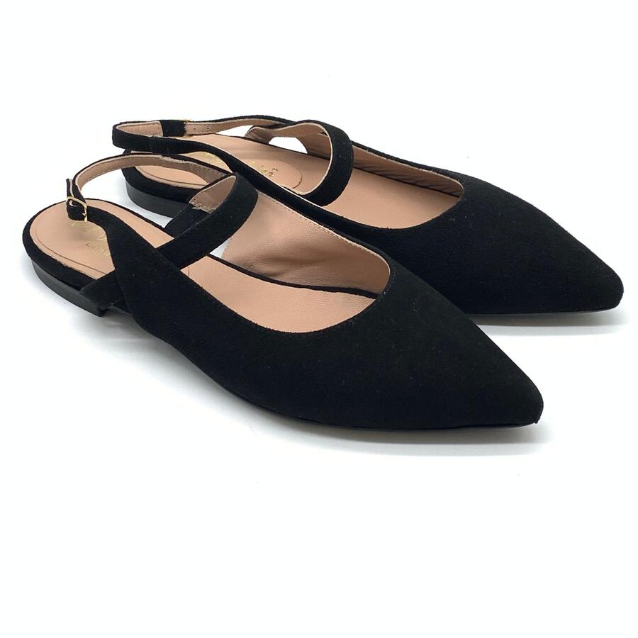 Wil Demulder London ballerina slingback  camoscio nero