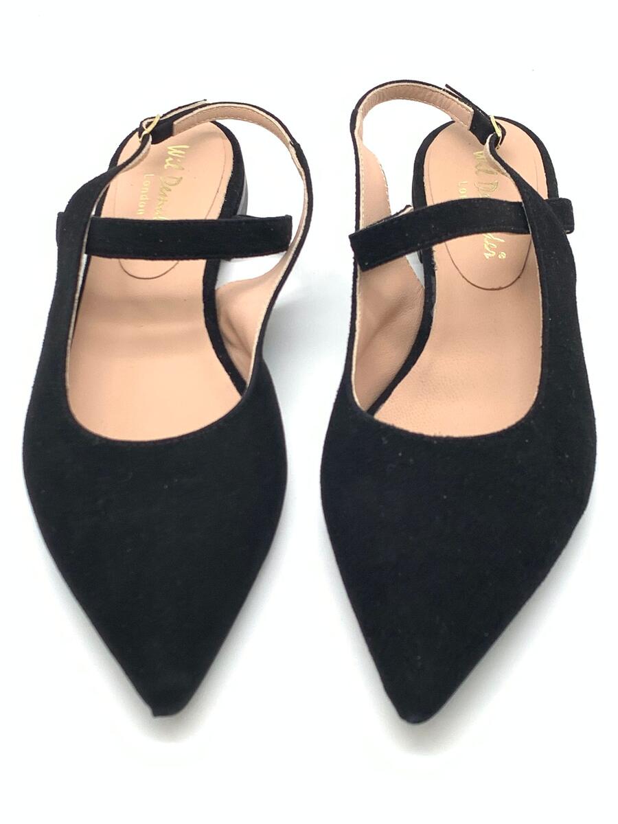 Wil Demulder London ballerina slingback  camoscio nero