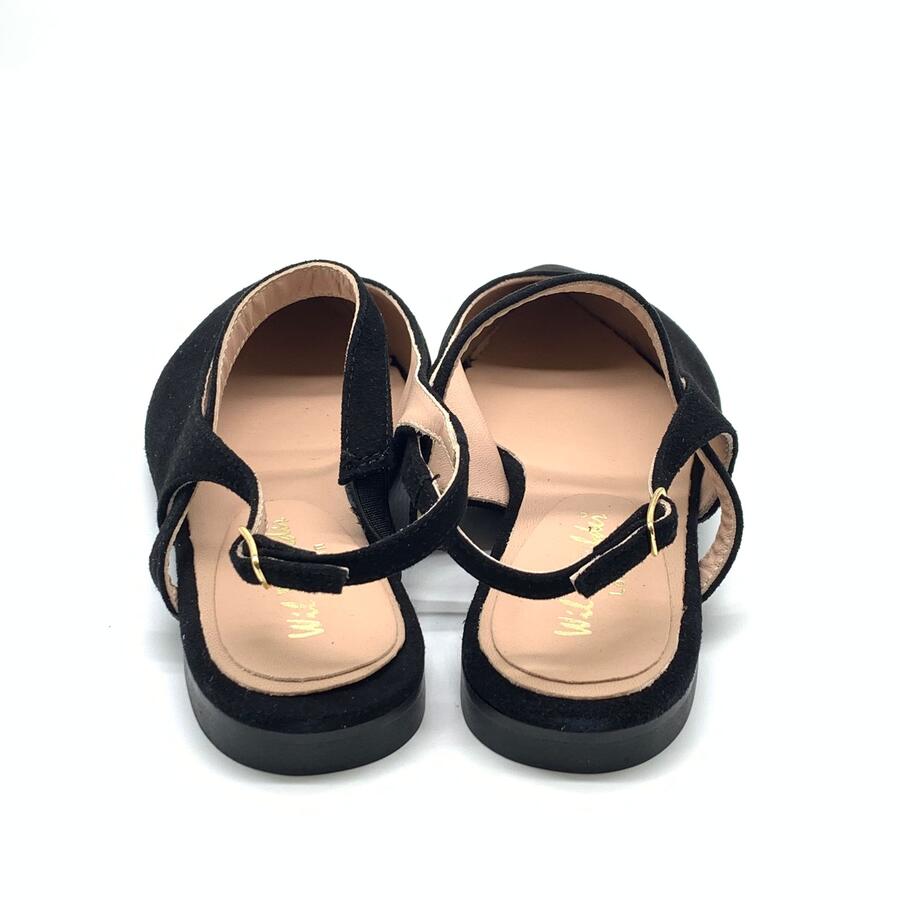Wil Demulder London ballerina slingback  camoscio nero