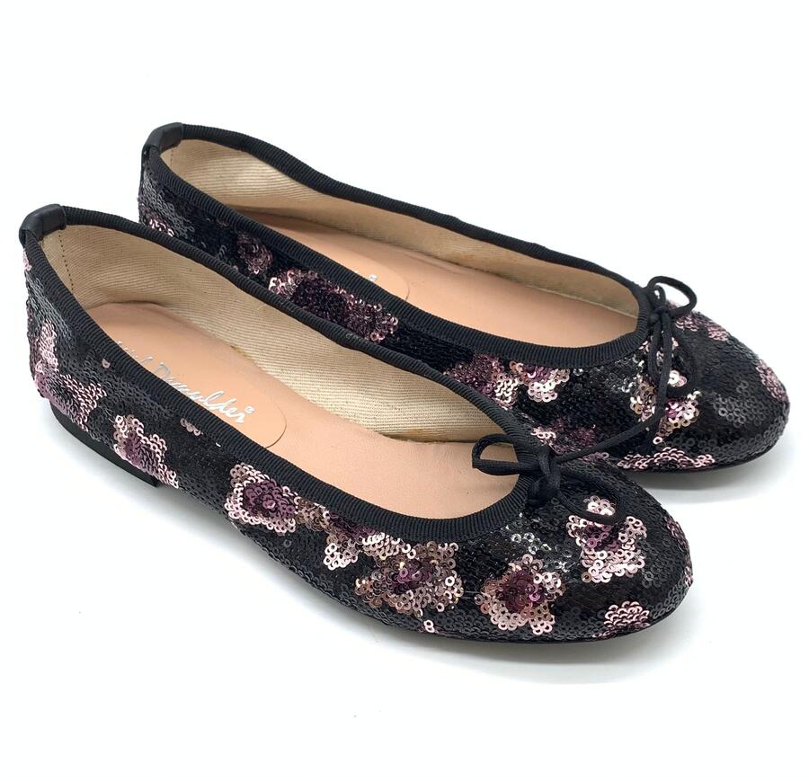 Wil Demulder London ballerina Paillettes Nero / Rosa