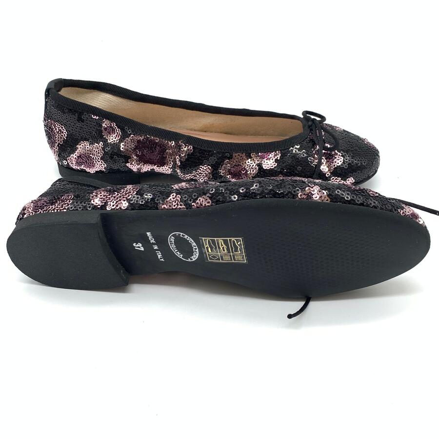 Wil Demulder London ballerina Paillettes Nero / Rosa