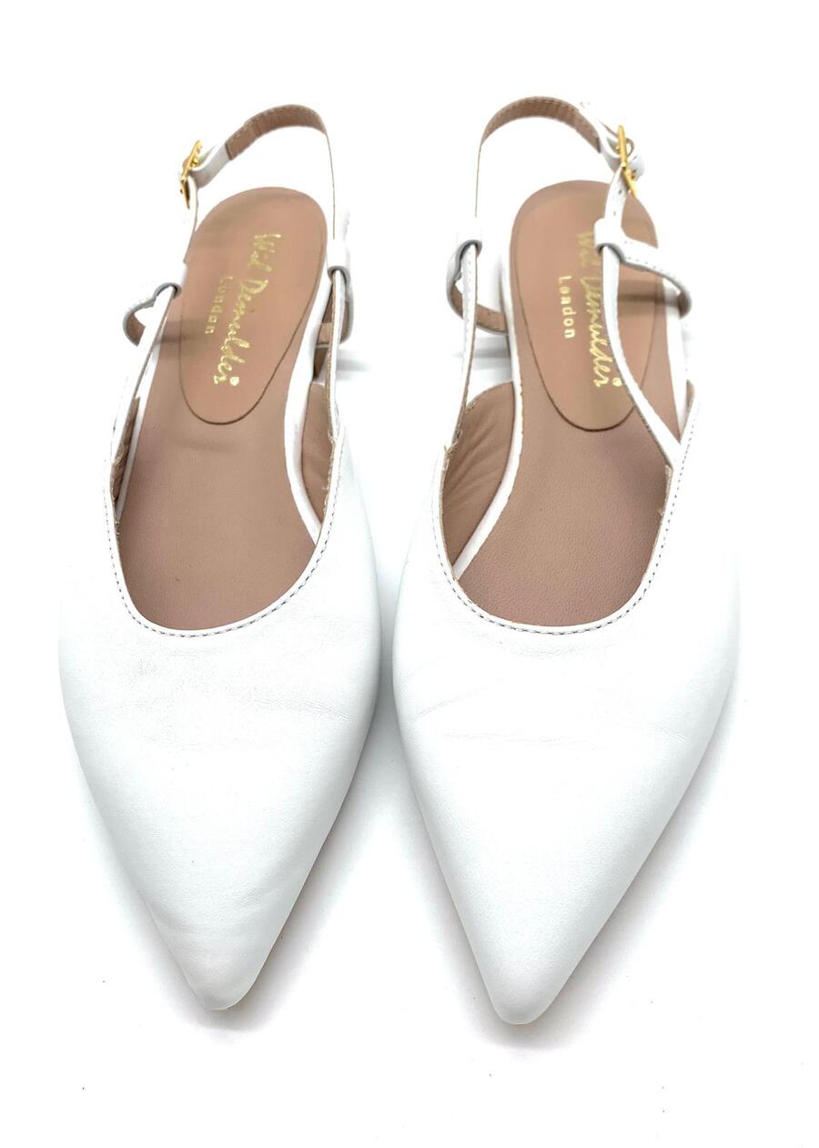 Wil Demulder London ballerina slingback Nappa Bianca