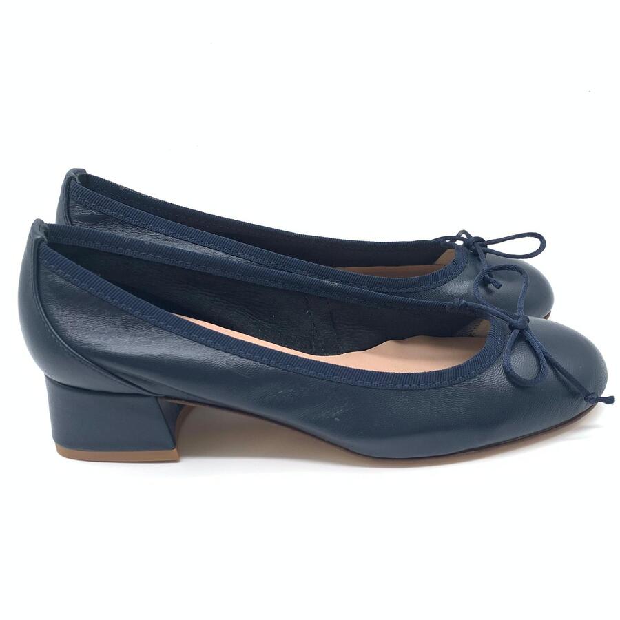 Wil Demulder London ballerina  con tacco Nappa blu