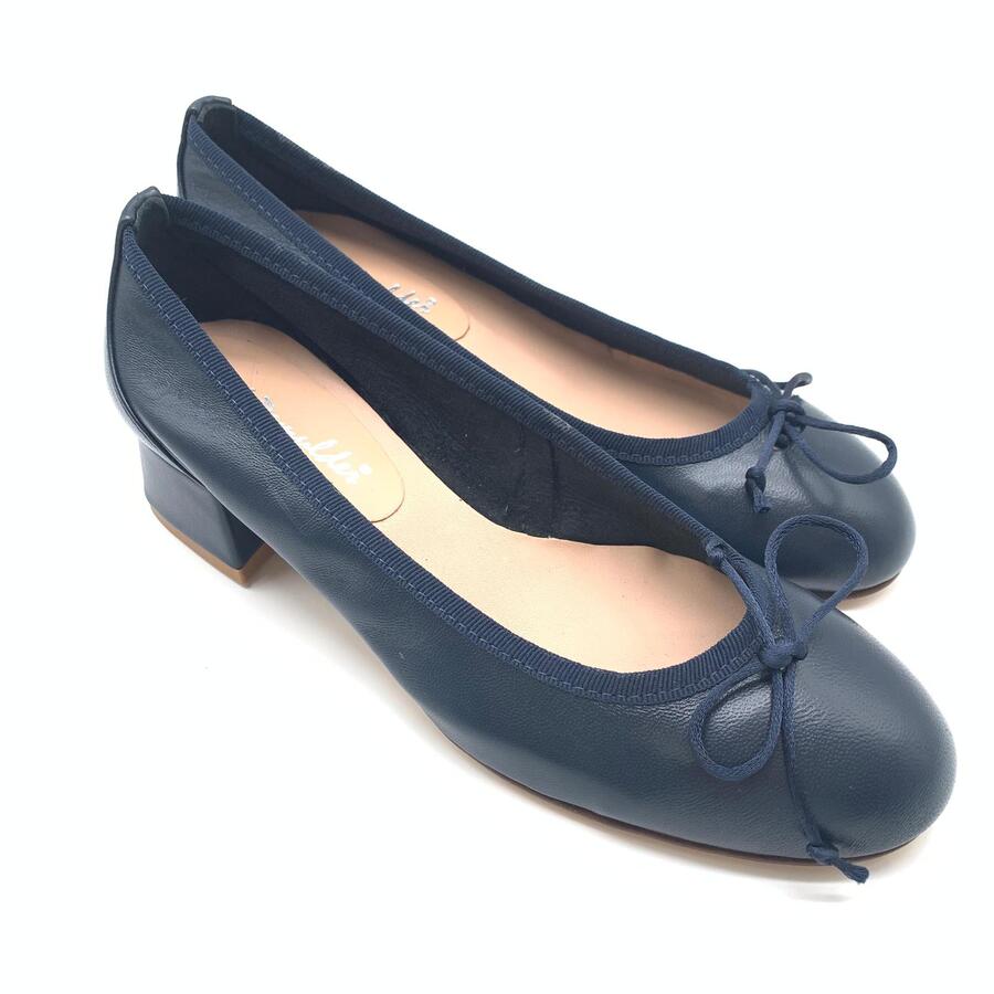 Wil Demulder London ballerina  con tacco Nappa blu