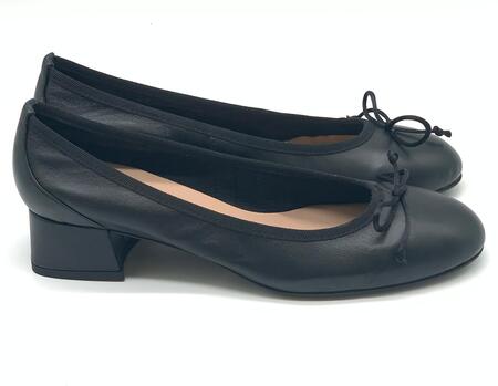Wil Demulder London ballerina  con tacco Nappa  nera
