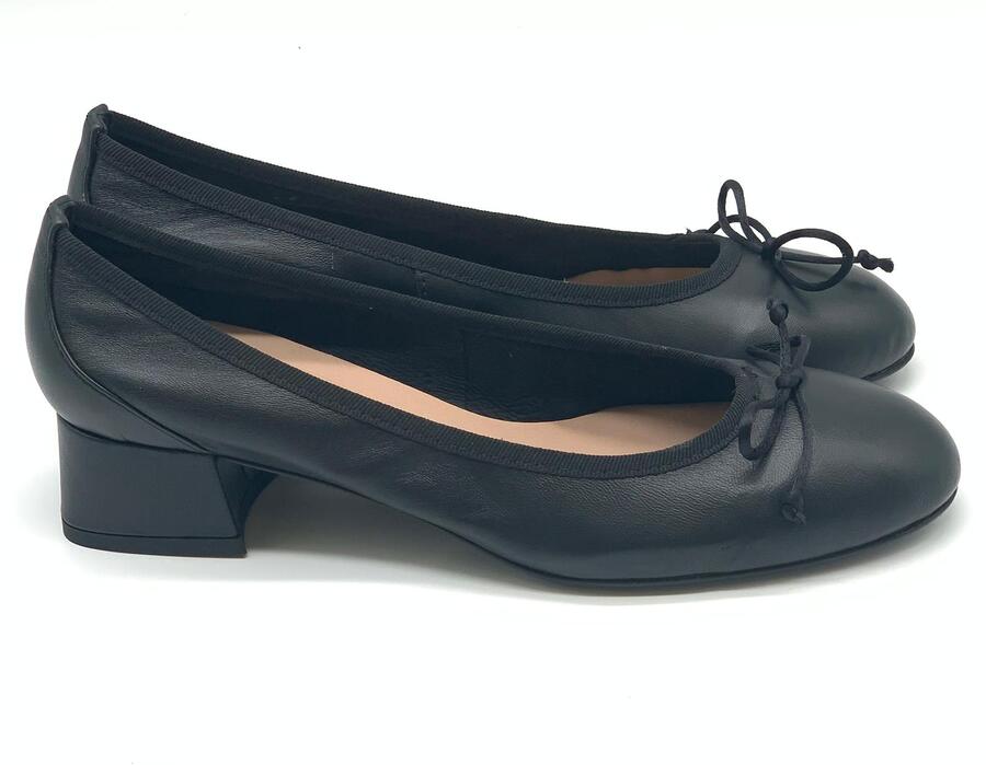 Wil Demulder London ballerina  con tacco Nappa  nera