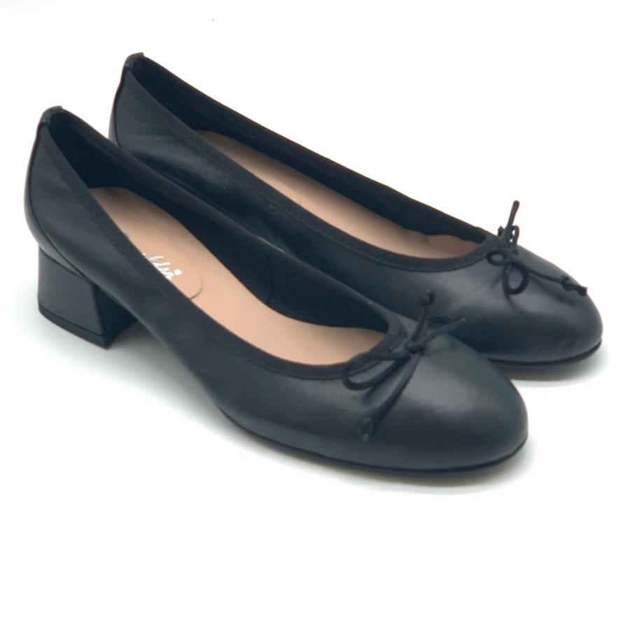 Wil Demulder London ballerina  con tacco Nappa  nera