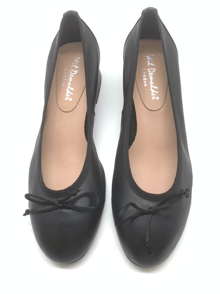 Wil Demulder London ballerina  con tacco Nappa  nera