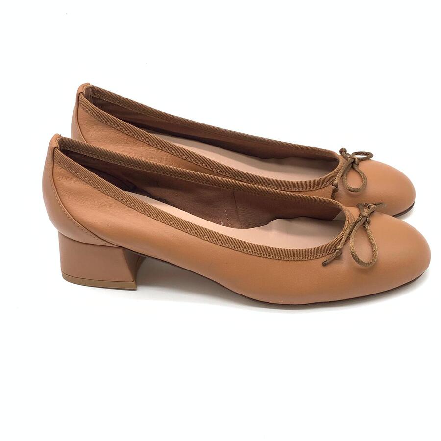 Wil Demulder London ballerina  con tacco Nappa cuoio