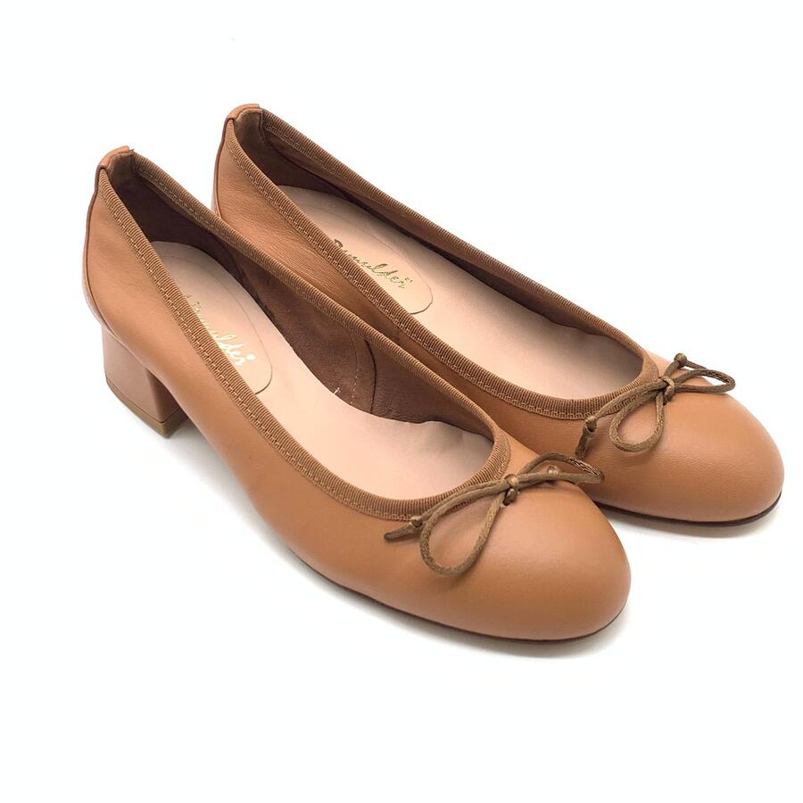 Wil Demulder London ballerina  con tacco Nappa cuoio