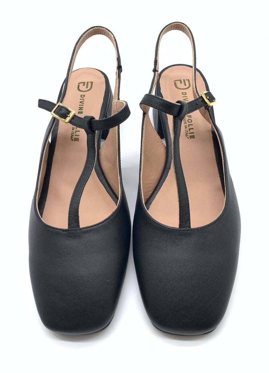 Divine Follie Décolleté slingback Nappa nera