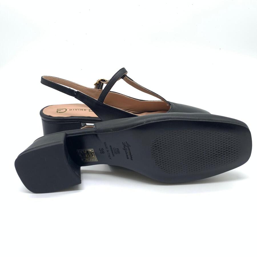 Divine Follie Décolleté slingback Nappa nera