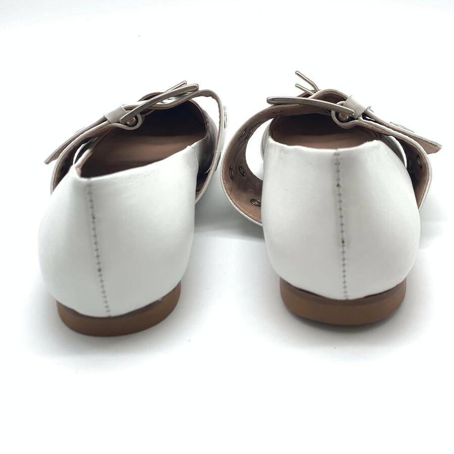 Wil Demulder London ballerina con fibbia argentata con occhielli Nappa latte 