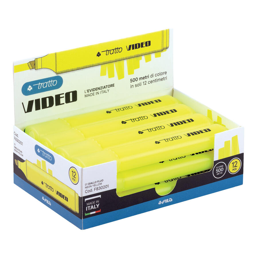 Evidenziatore VIDEO Colore Fluo TRATTO - conf. 12 pz