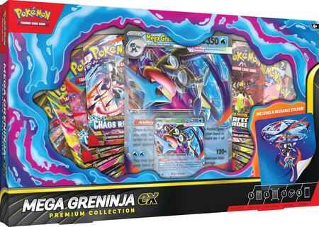Pokémon TCG: Mega Greninja ex Premium Collection (1 carta promozionale Foil, 1 carta lenticolare oversize e 8 buste di espansione)