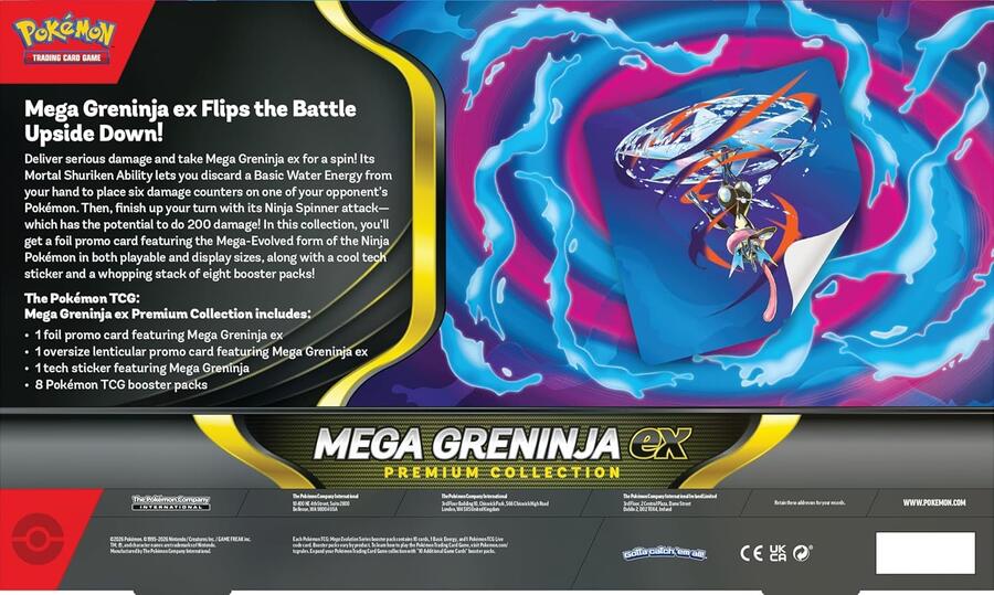 Pokémon TCG: Mega Greninja ex Premium Collection (1 carta promozionale Foil, 1 carta lenticolare oversize e 8 buste di espansione)
