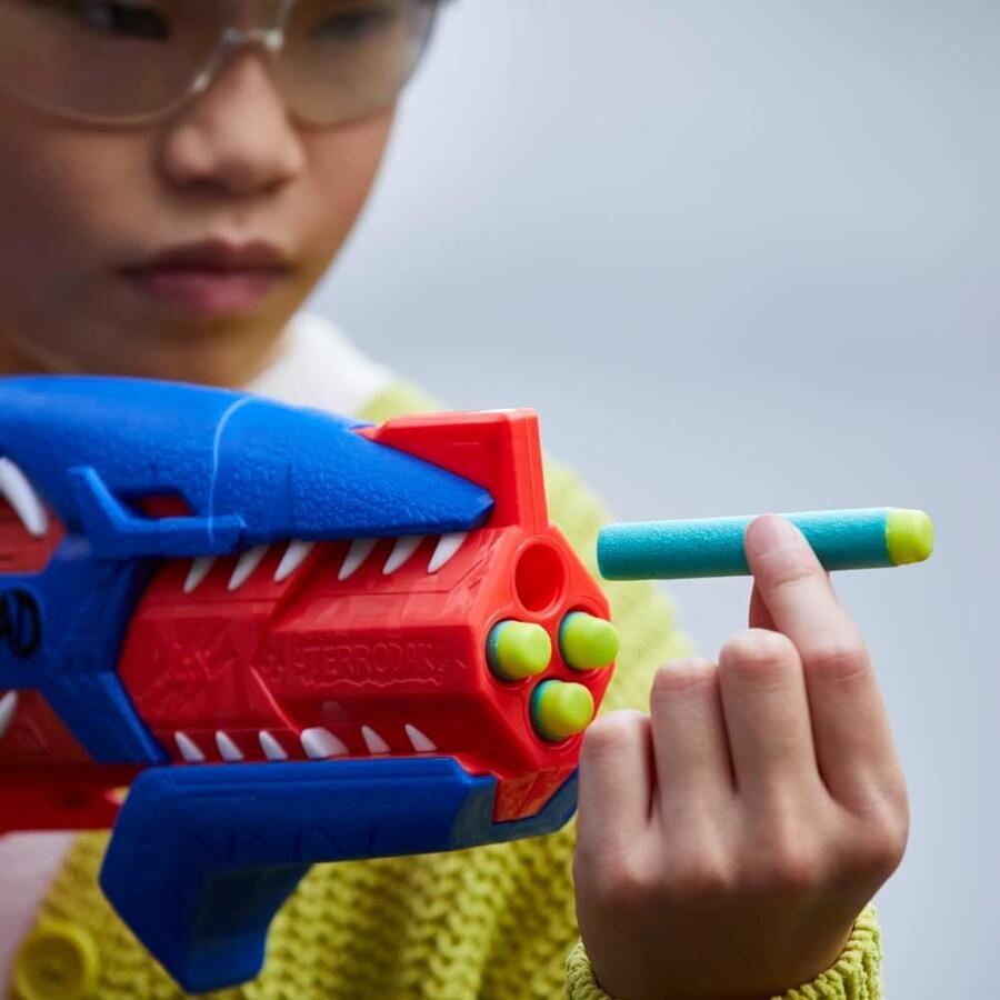 Nerf Dinosquad Terrodak, Lancia 4 pz, 12 freccette Hasbro F6313 8+